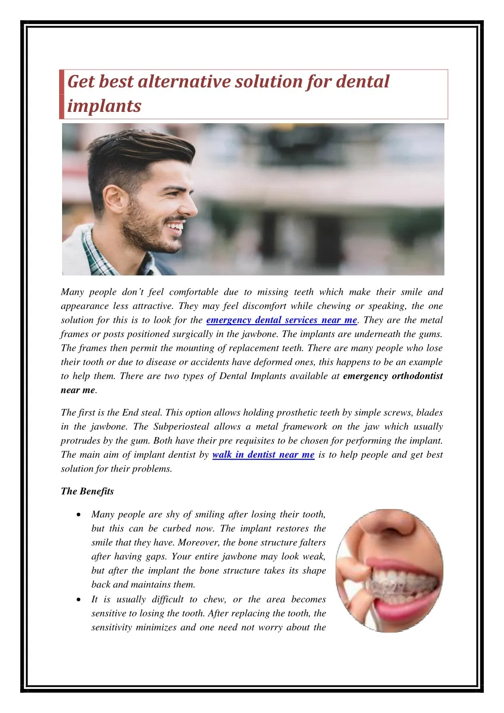 get best alternative solution for dental implants