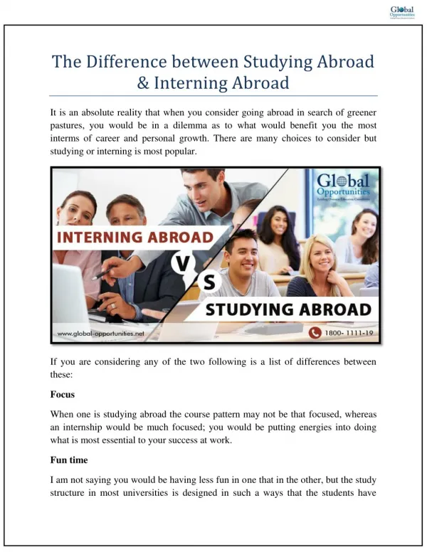 The Difference between Studying Abroad & Interning Abroad