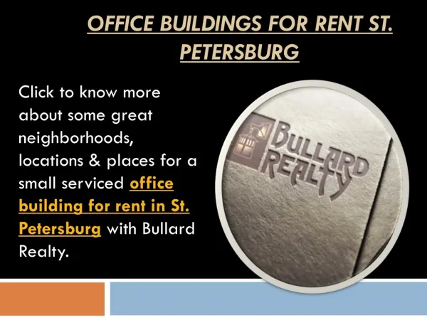 Office Buildings for Rent St. Petersburg