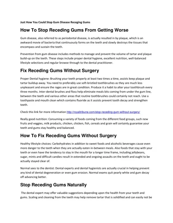 How To Stop Receding Gums From Getting Worse