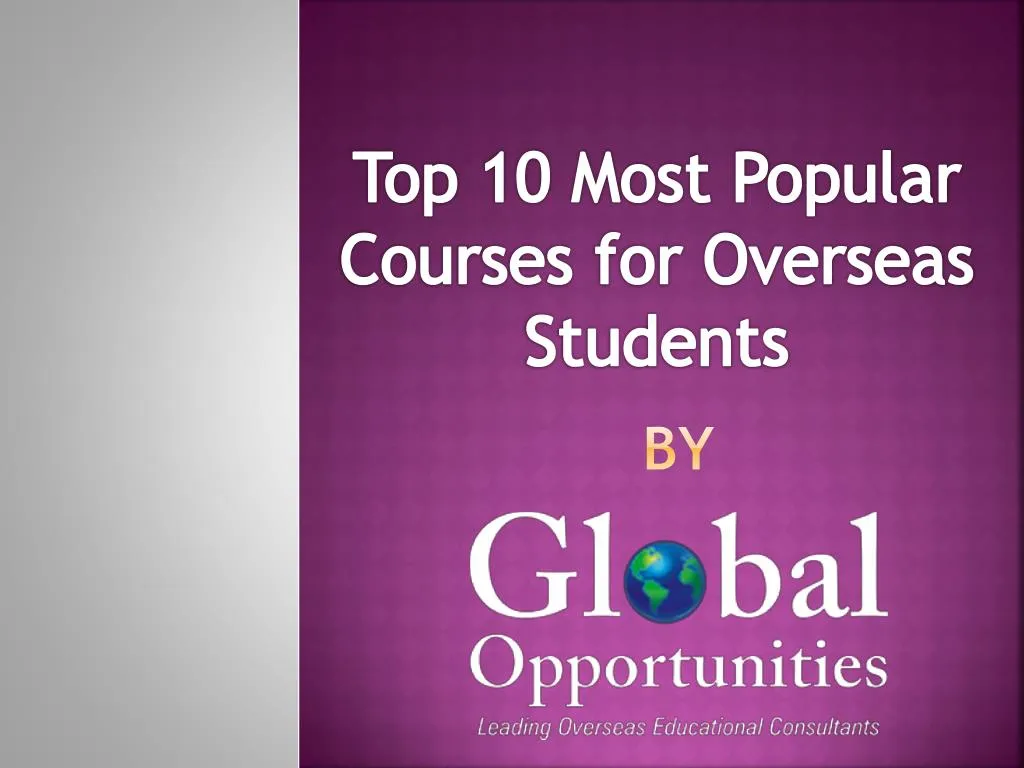 top 10 most popular courses for overseas students