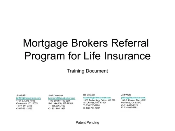 Mortgage Brokers Referral Program for Life Insurance