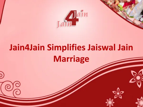 Jain4Jain Simplifies Jaiswal Jain Marriage