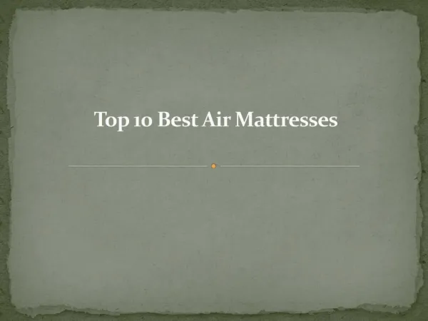 Top 10 best air mattresses