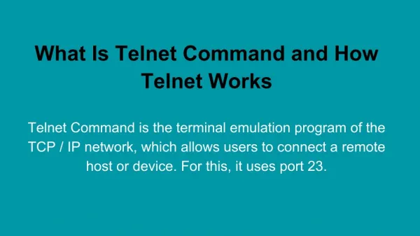 What Is Telnet Command and How Telnet Works | Newsifier