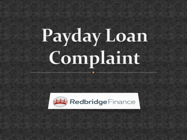 Payday Loan Complaint
