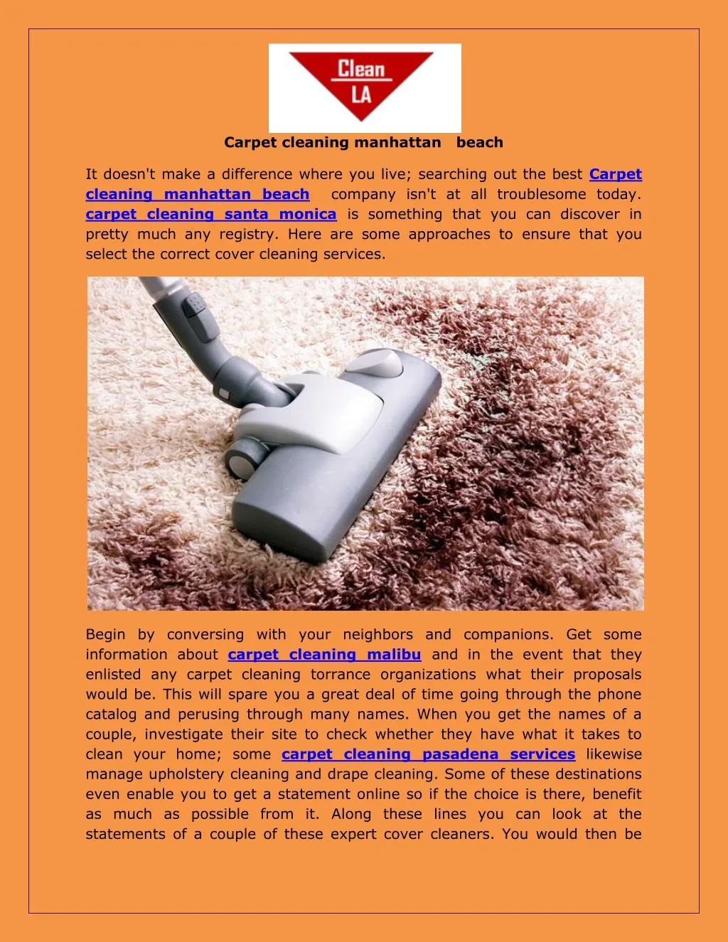 carpet cleaning manhattan beach