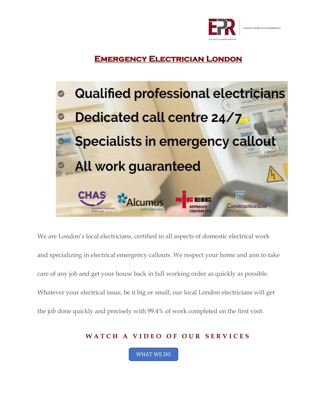 emergency electrician london emergency