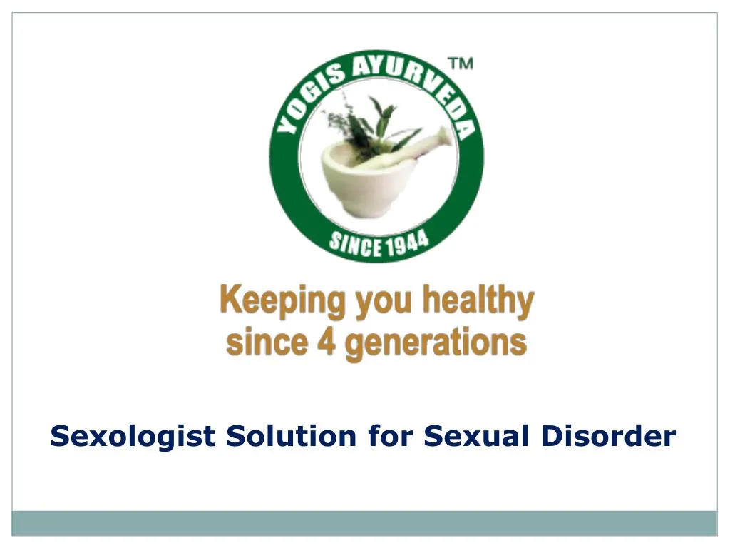 sexologist solution for sexual disorder