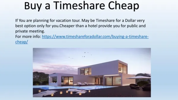 Buy a Timeshare Cheap