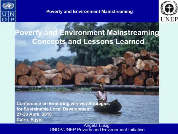 Poverty and Environment Mainstreaming