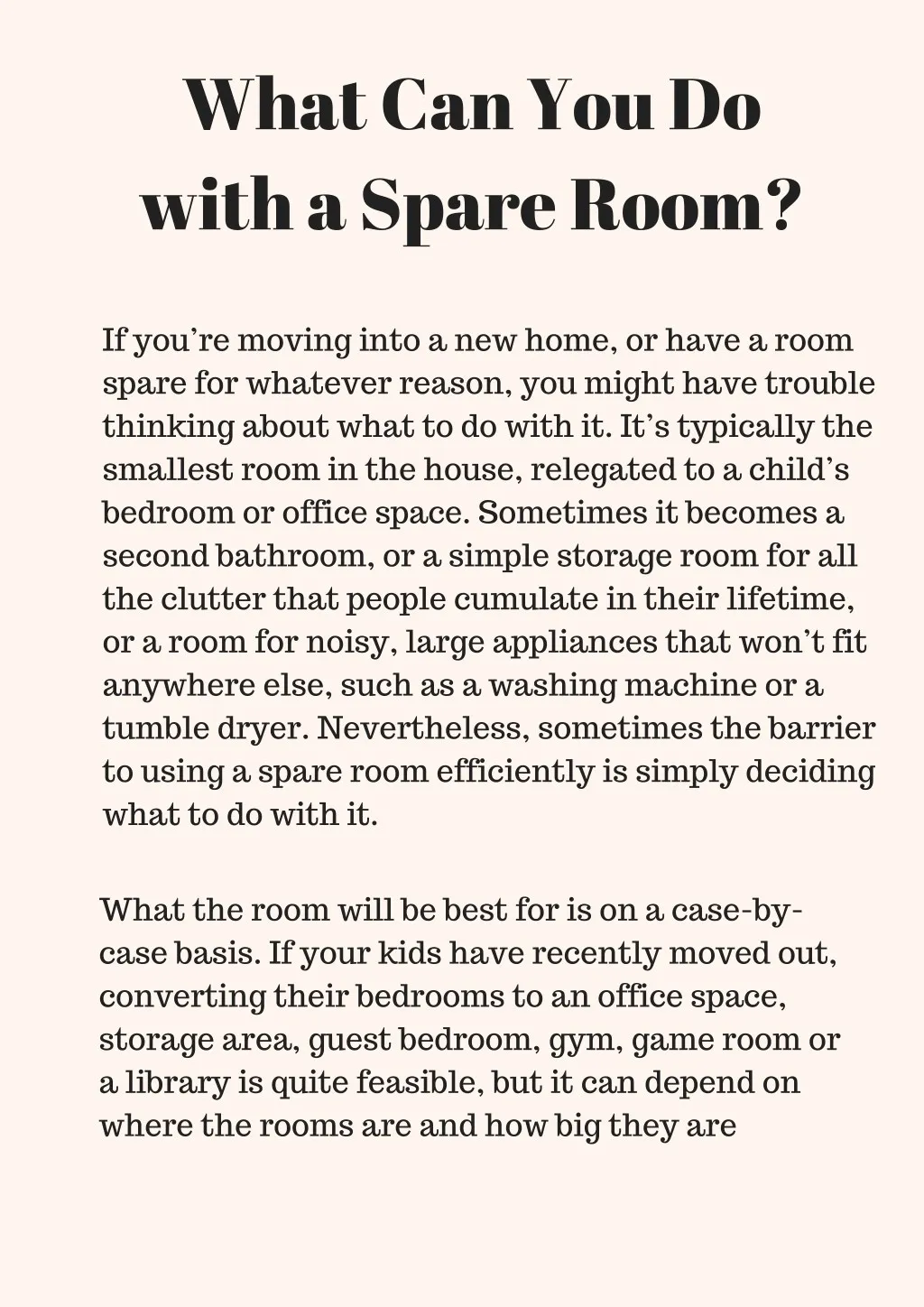 what can you do with a spare room