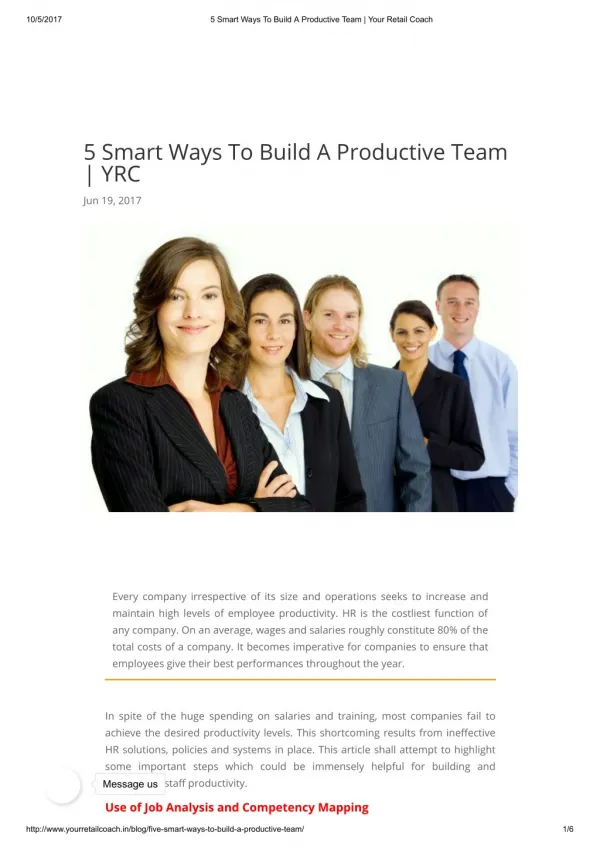 5 Smart Ways To Build A Productive Team | YRC
