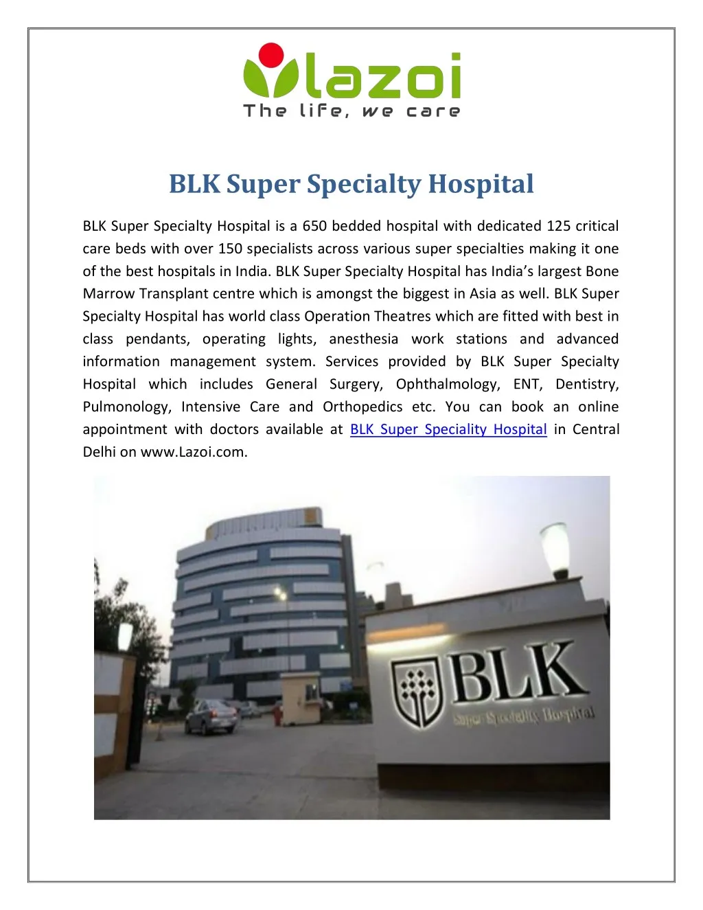 blk super specialty hospital
