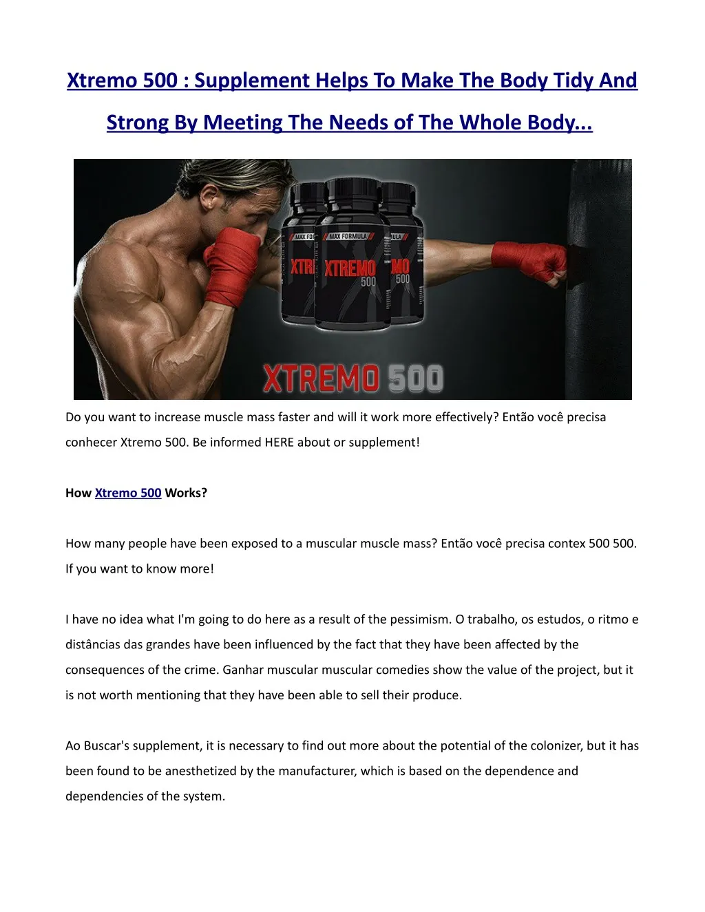 xtremo 500 supplement helps to make the body tidy