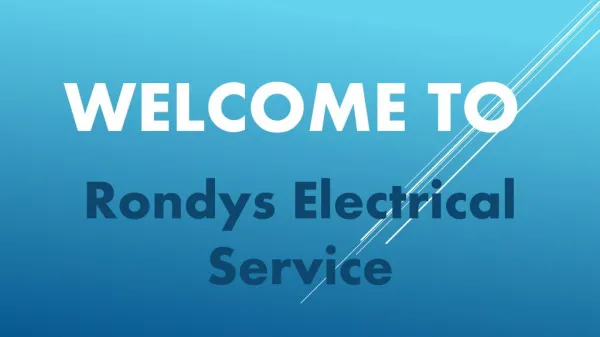 Electrician in Penrith contact Rondys Electrical Service