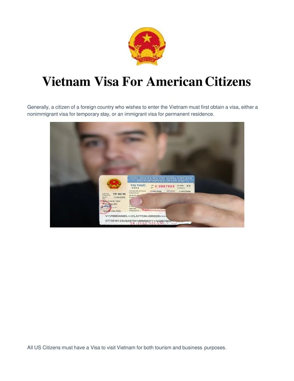 vietnam visa for american citizens