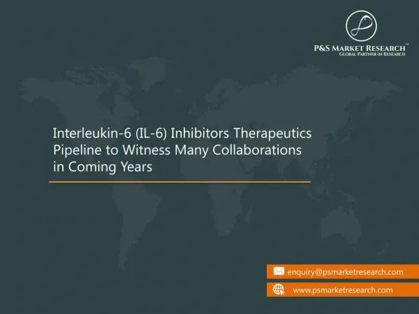 IL-6 Inhibitors Therapeutics - Pipeline Review 2017