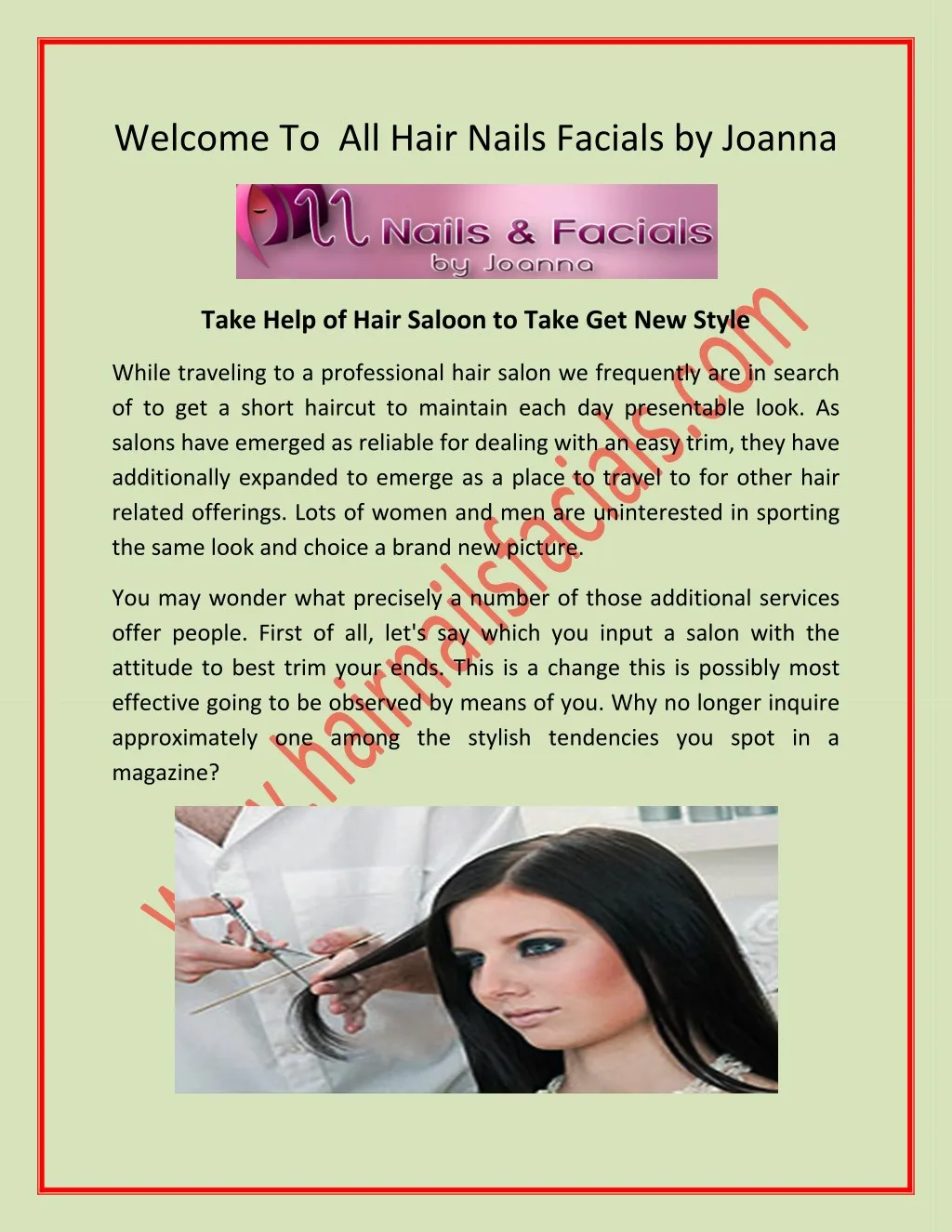 welcome to all hair nails facials by joanna