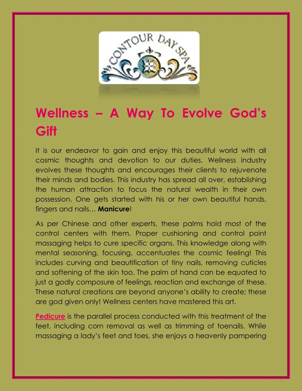 wellness a way to evolve god s gift