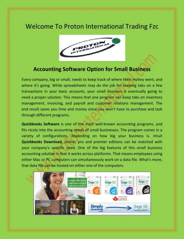 Sage 50 accounting software - protoninternational com