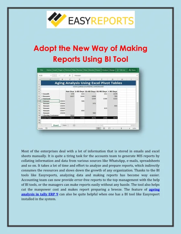 Adopt the New Way of Making Reports Using BI Tool