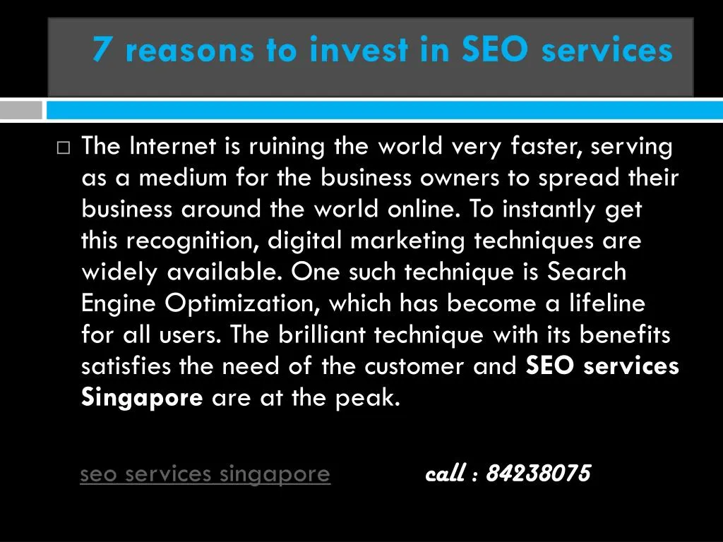 7 reasons to invest in seo services