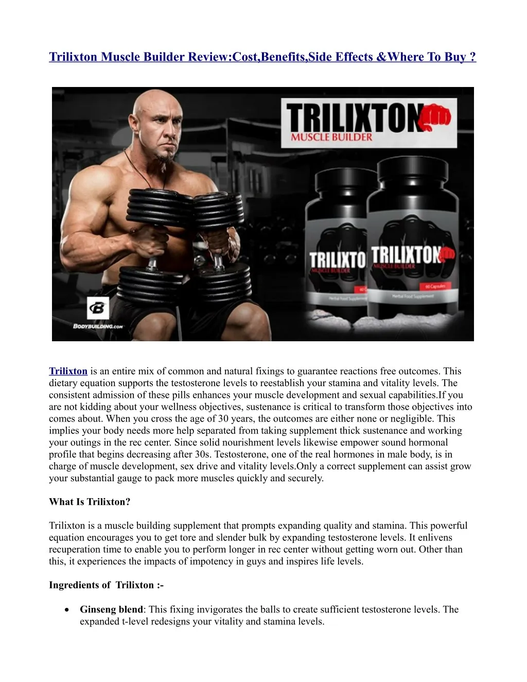 trilixton muscle builder review cost benefits