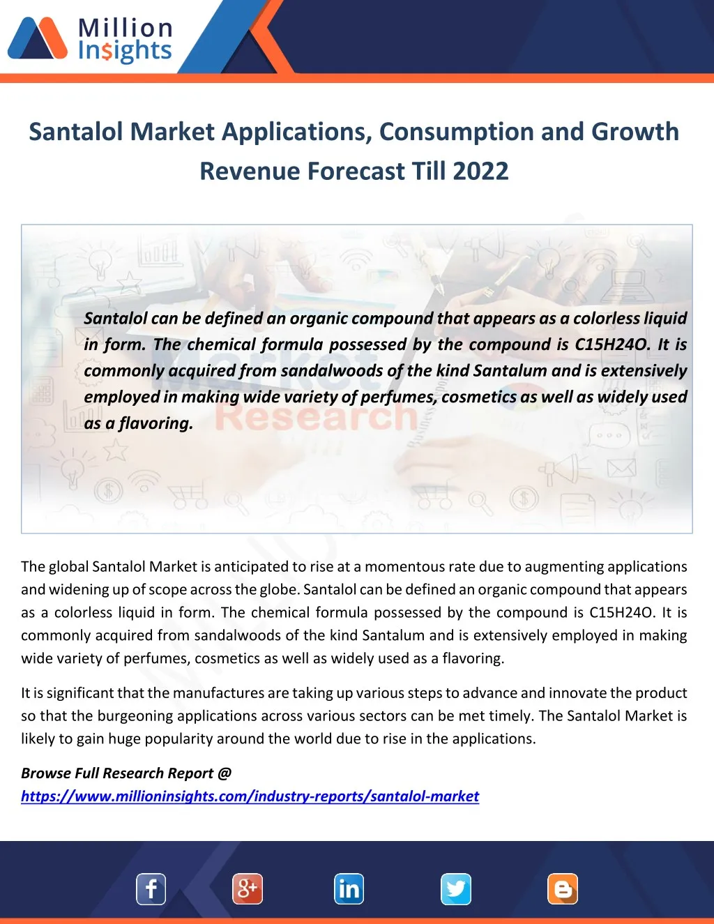 santalol market applications consumption