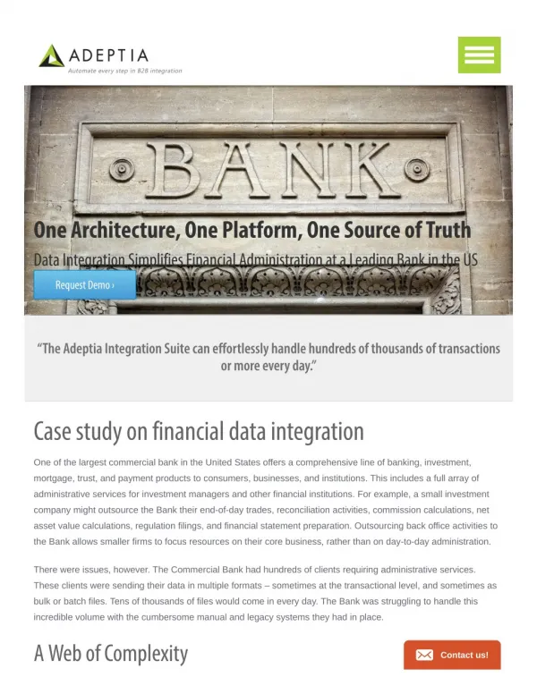 Case study on financial data integration