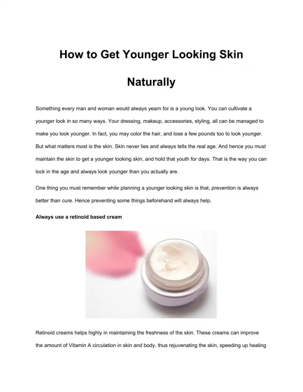 how to get younger looking skin