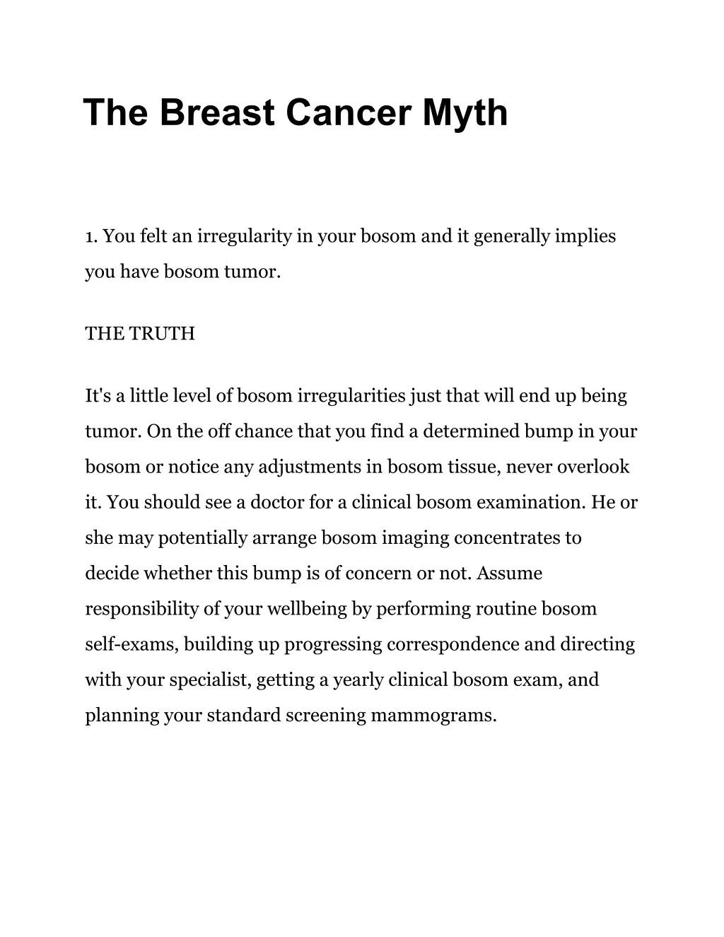 the breast cancer myth