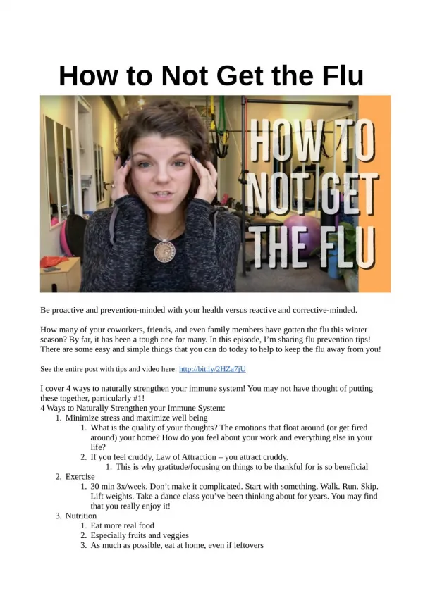 How to not get the flu