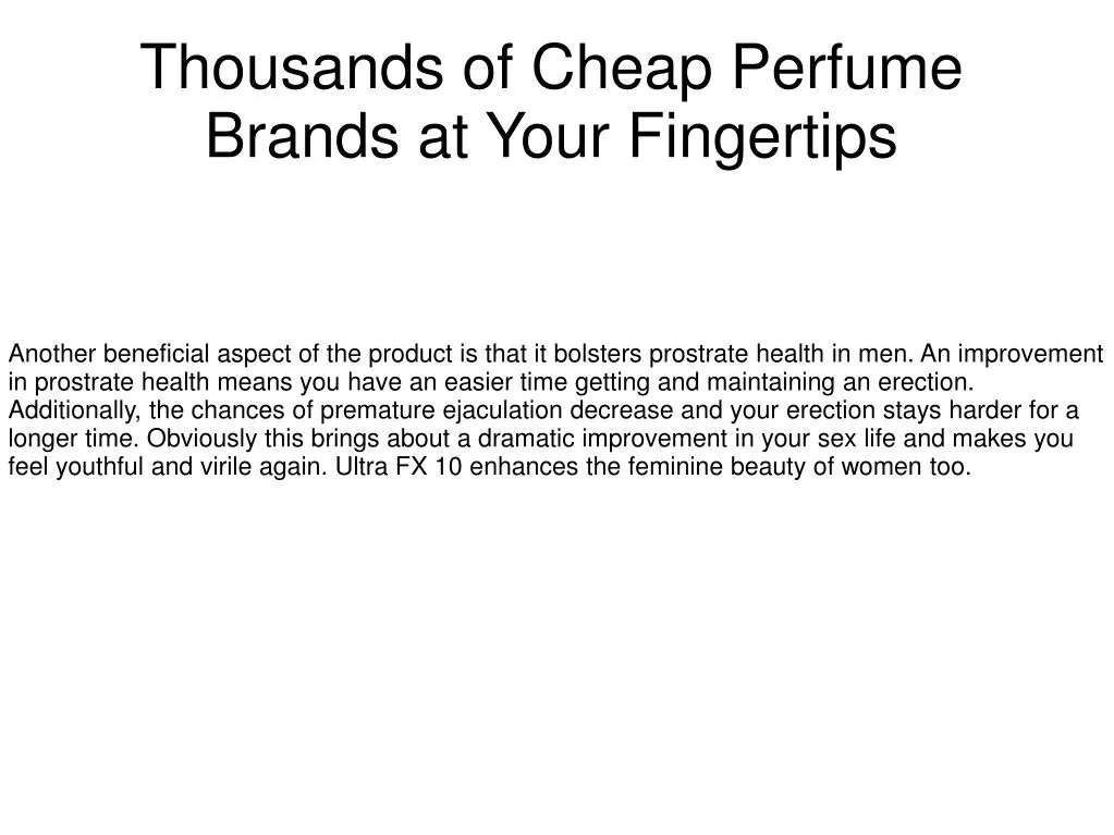thousands of cheap perfume brands at your fingertips