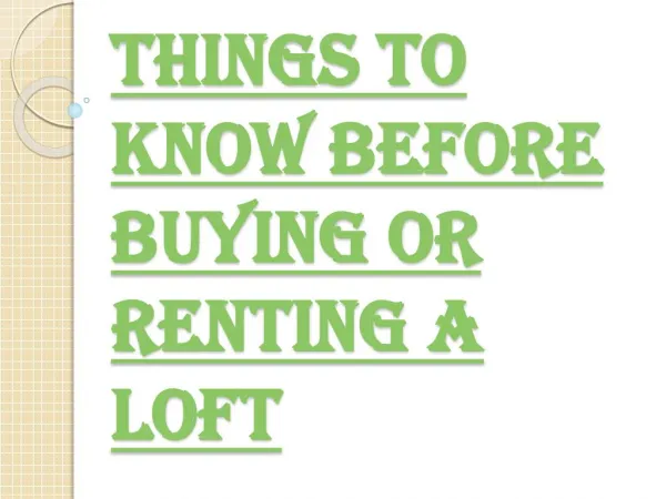 Things to be Considered Before Buying or Renting Vancouver Lofts
