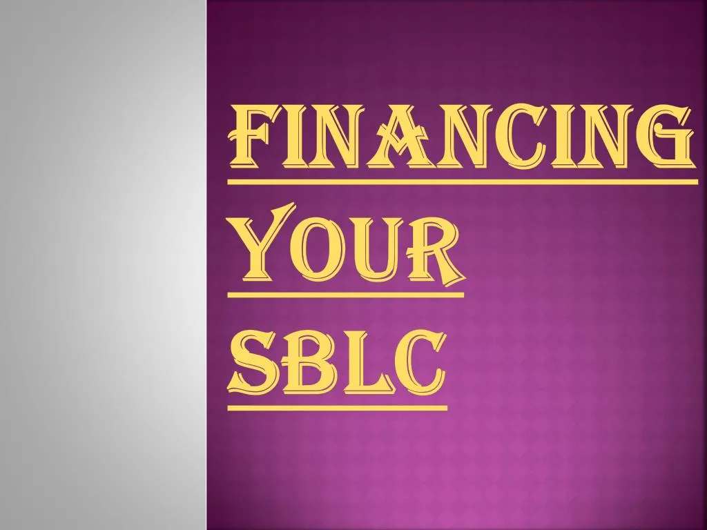 financing your sblc