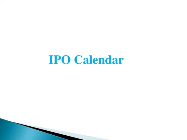 Upcoming IPO Calendar 2018 - Investallign