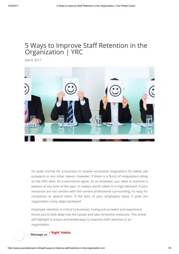 5 Ways to Improve Staff Retention in the Organization | YRC
