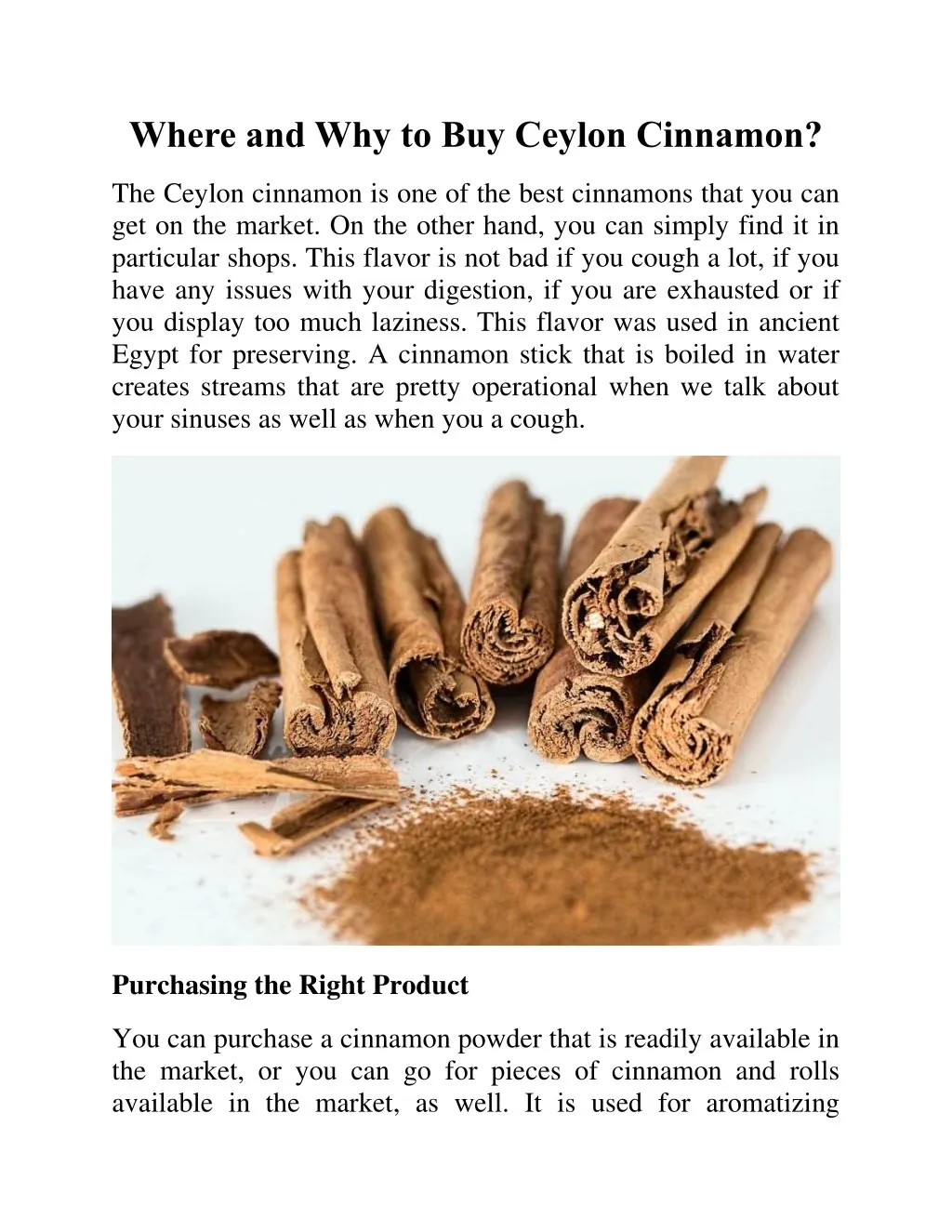 where and why to buy ceylon cinnamon