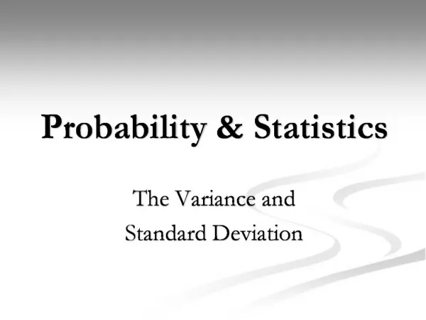 Probability Statistics