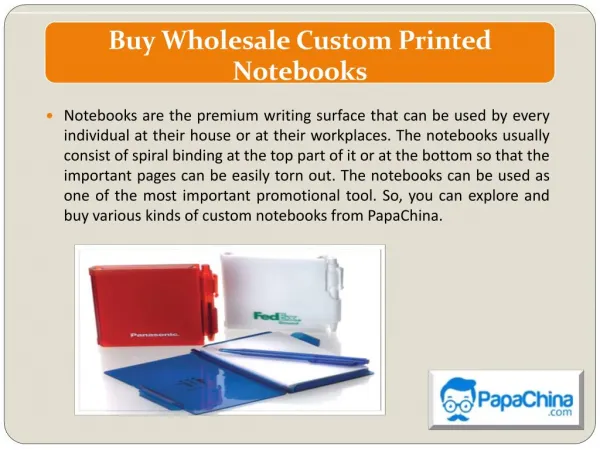 Buy Wholesale Custom Printed Notebooks