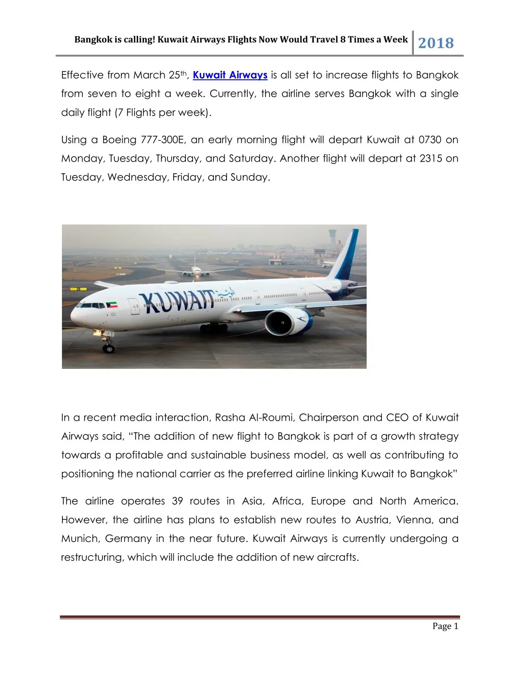 bangkok is calling kuwait airways flights