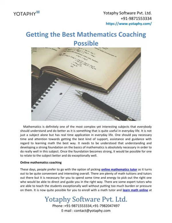 Getting the Best Mathematics Coaching Possible