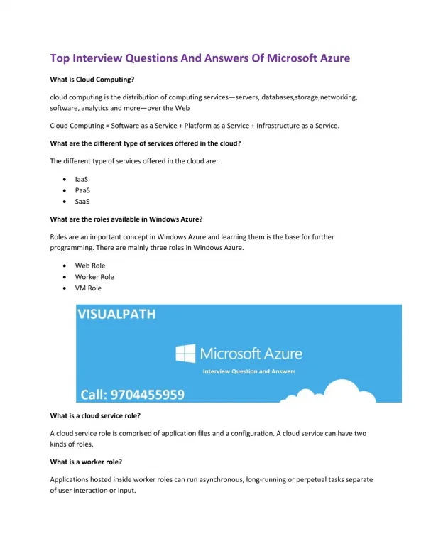 Microsoft Azure Training in Hyderabad | MS Azure online training