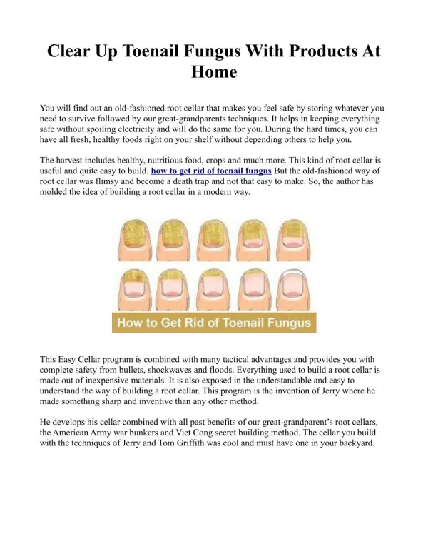 Clear Up Toenail Fungus With Products At Home