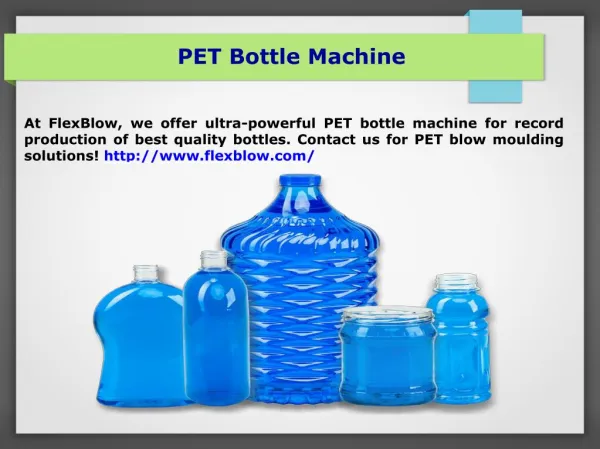 Machine for PET bottles