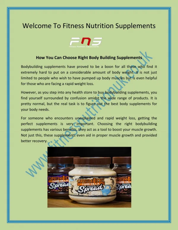 Bodybuilding supplements uk- fitness nutrition supplements