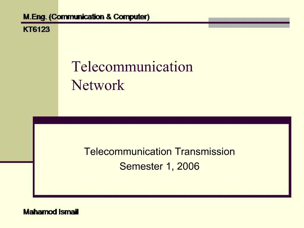 PPT - Telecommunication Network PowerPoint Presentation, Free Download ...