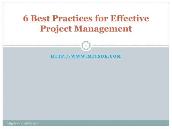 6 best practices for effective project management - Project management course - MITSDE