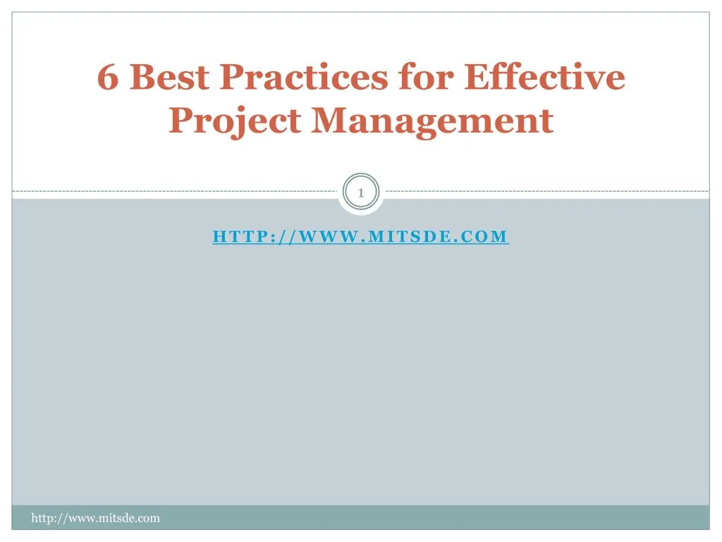6 best practices for effective project management